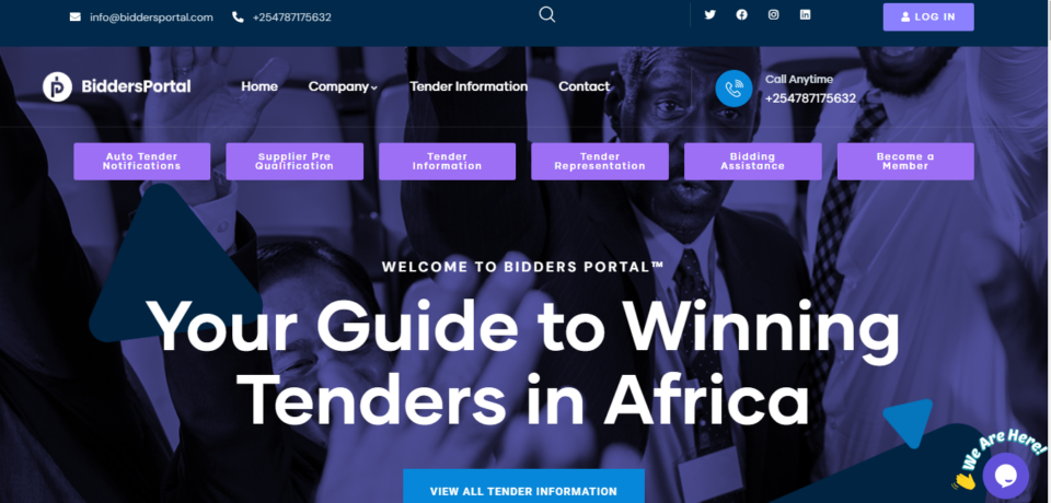 Bidders portal homepage